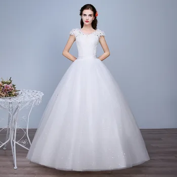 Cheap Vestido De Noiva V-neck Ball Gown Princess Wedding Dress Appliques Luxury Bride Dress
Cheap Vestido De Noiva V-neck Ball Gown Princess Wedding Dress Appliques Luxury Bride Dress