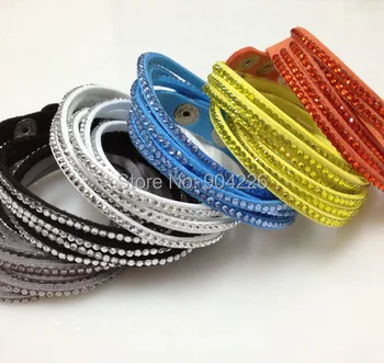 15 bracelets/lot handmade velvet bracelet with bling rhinestone wrap leather bracelet hot drill bangle for girl/women gift
15 bracelets/lot handmade velvet bracelet with bling rhinestone wrap leather bracelet hot drill bangle for girl/women gift