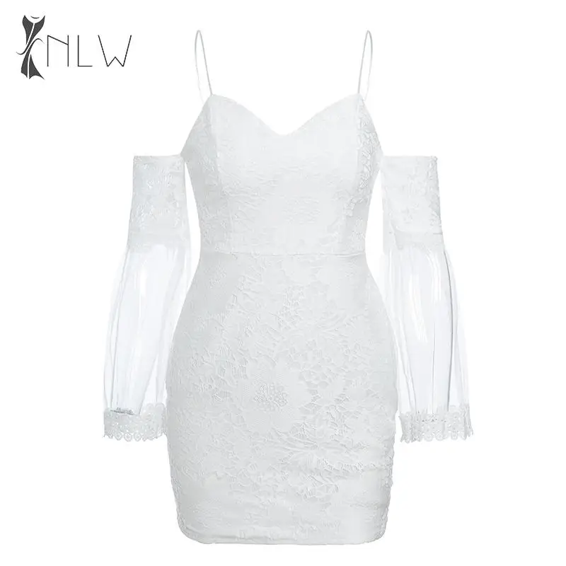 NLW Sexy Mesh Bodycon Dress Spaghetti Strap Club Party Mini Dresses Autumn Winter Lace White Bandage Dress Vestidos
NLW Sexy Mesh Bodycon Dress Spaghetti Strap Club Party Mini Dresses Autumn Winter Lace White Bandage Dress Vestidos