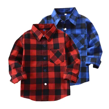 Children plaid blouse boys vintage classic cotton tops square laple Turn-down collar fall spring school blouse red blue checks
Children plaid blouse boys vintage classic cotton tops square laple Turn-down collar fall spring school blouse red blue checks