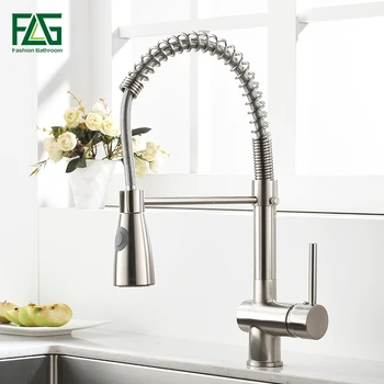 FLG Kitchen Faucets Brushed Nickel Faucets for Kitchen Sink Single Pull Down Spring Spout Mixers Tap Hot Cold Water Tap Crane
FLG Kitchen Faucets Brushed Nickel Faucets for Kitchen Sink Single Pull Down Spring Spout Mixers Tap Hot Cold Water Tap Crane