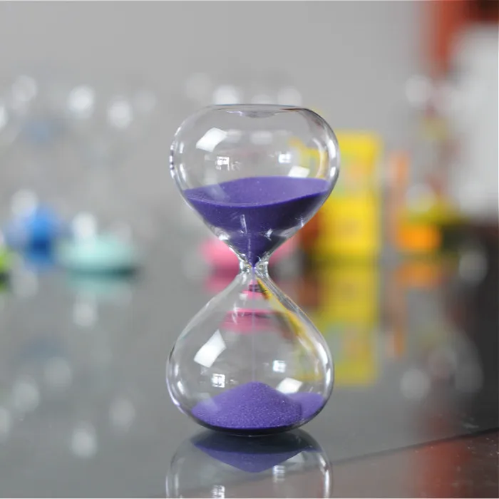 Fashion Rotate Sand Glass Hourglass w/ Stand for Birthday X'mas Gift Purple 