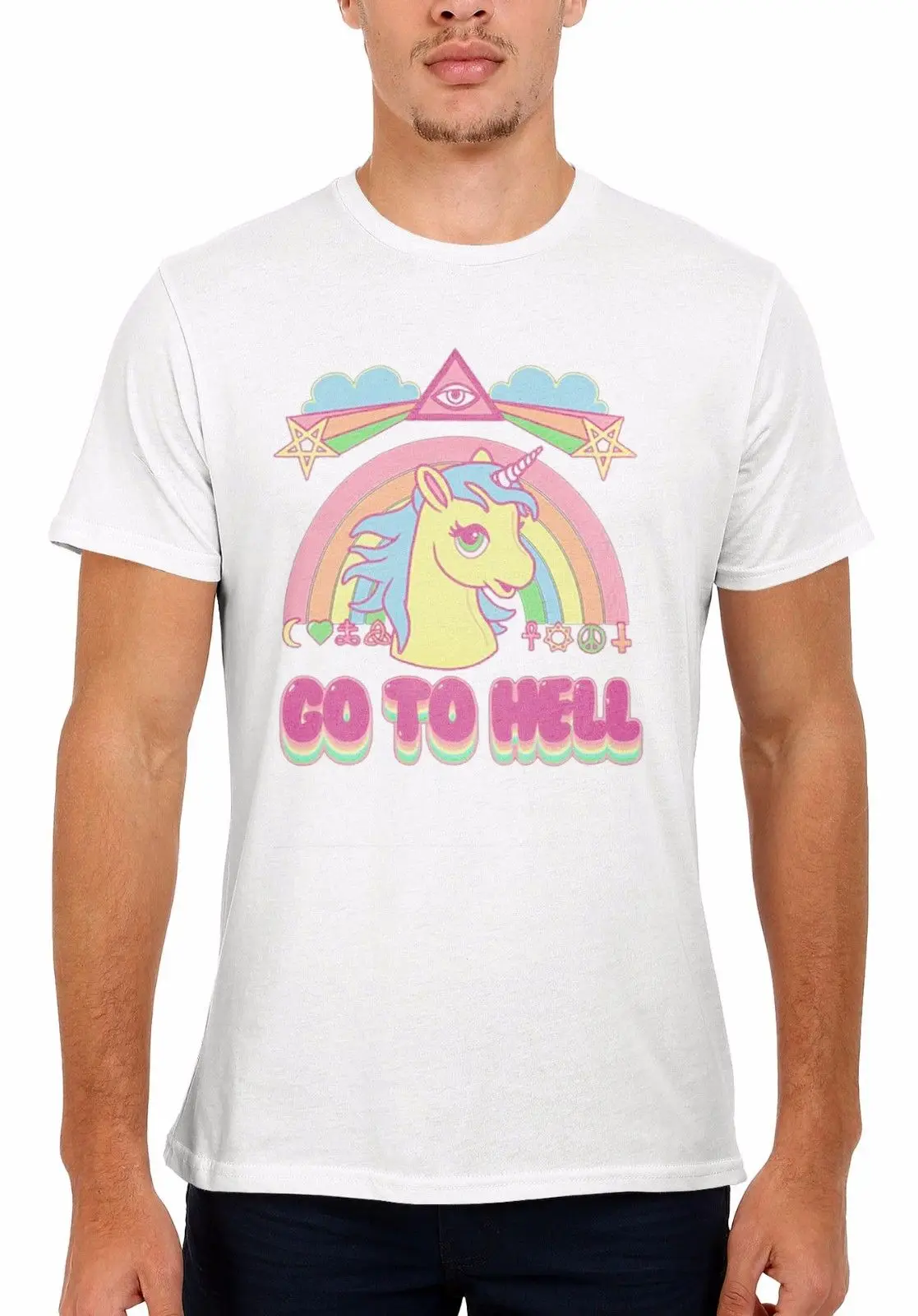 Rainbow Unicorn Go To Hell Cartoon Men Women Vest Top Unisex T Shirt 1575 Summer 2018 Short Sleeve Plus Size
Rainbow Unicorn Go To Hell Cartoon Men Women Vest Top Unisex T Shirt 1575 Summer 2018 Short Sleeve Plus Size