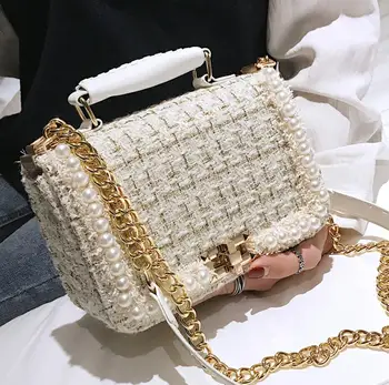 2020 Fashion New Female Square Tote bag Quality Woolen Pearl Women's Designer Handbag Ladies Chain Shoulder Crossbody Bag Travel
2020 Fashion New Female Square Tote bag Quality Woolen Pearl Women's Designer Handbag Ladies Chain Shoulder Crossbody Bag Travel