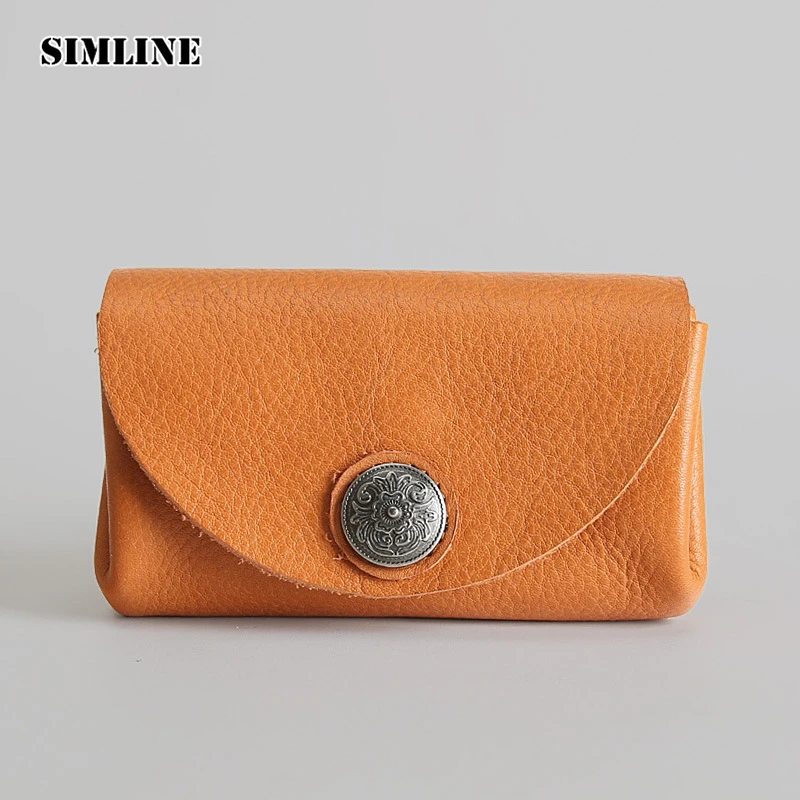 Женский винтажный кошелек SIMLINE из натуральной кожи ручной работы с отделением