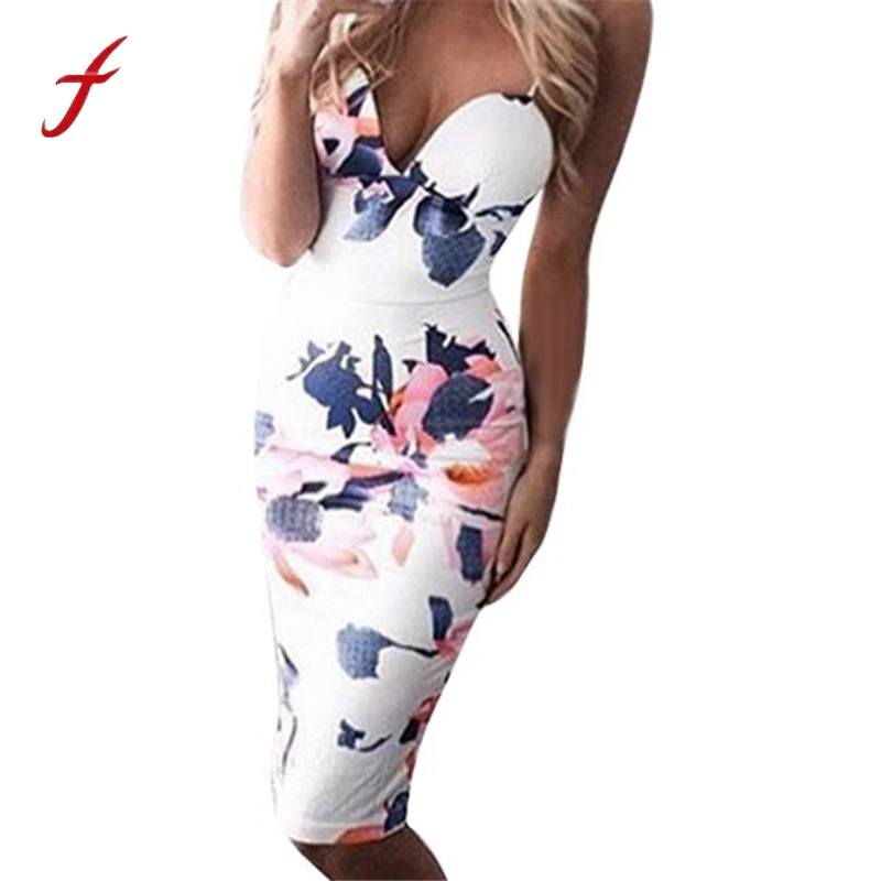 Sexy Women Summer Dress Sleeveless Deep V-Neck Floral Print Bodycon Club Knee-Length Pencil Sheath Elegant White Dresses
Sexy Women Summer Dress Sleeveless Deep V-Neck Floral Print Bodycon Club Knee-Length Pencil Sheath Elegant White Dresses
