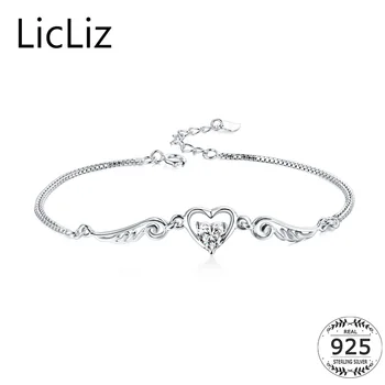 LicLiz 925 Sterling Silver Angle Wing Bracelet Women Cubic Ziconia Heart Bracelets Bangles Double Chain Hollow Wristband LB0112
LicLiz 925 Sterling Silver Angle Wing Bracelet Women Cubic Ziconia Heart Bracelets Bangles Double Chain Hollow Wristband LB0112