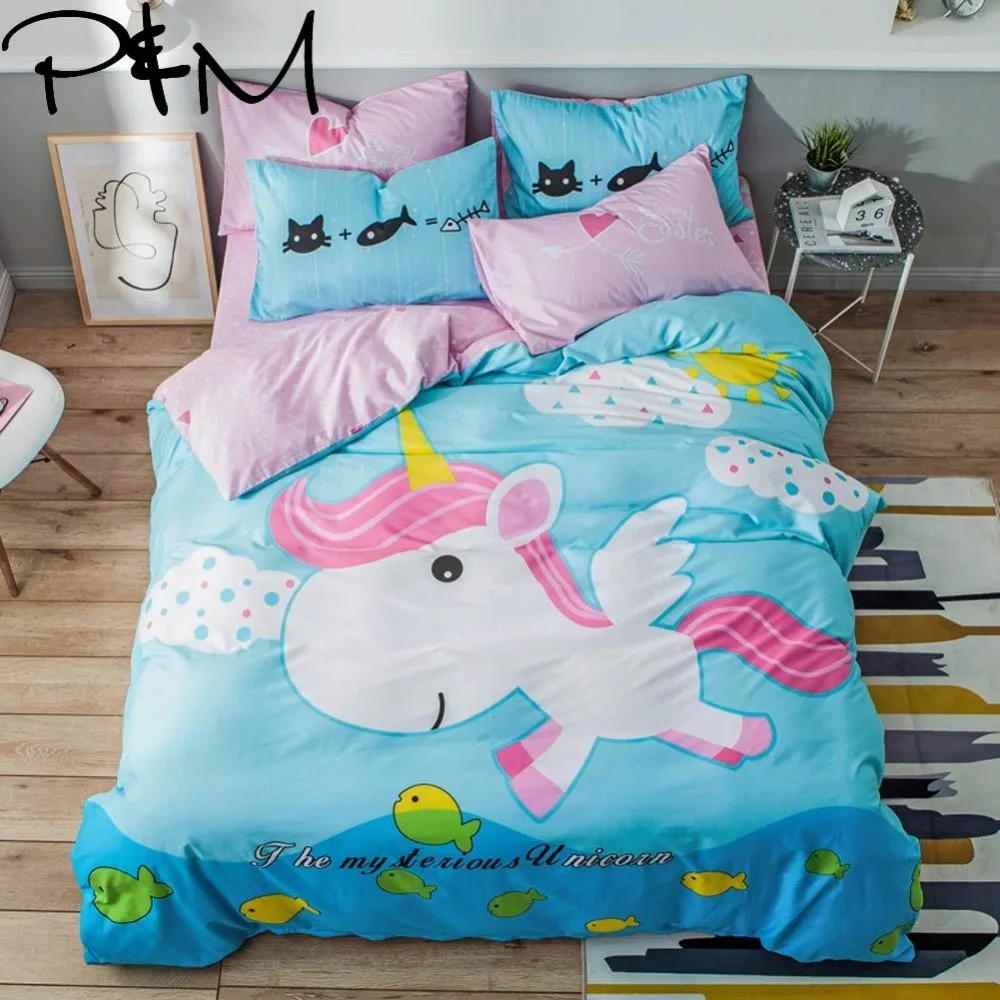 Papa&Mima Cartoon style bedding set Little Pegasus print 100% Cotton Queen size duvet cover flat sheet pillowcases
Papa&Mima Cartoon style bedding set Little Pegasus print 100% Cotton Queen size duvet cover flat sheet pillowcases