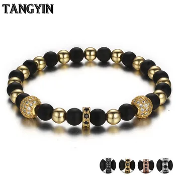 TANGYIN 8MM Black Matte Beaded Bracelet Men And Women Jewelry Micro-inlaid Zirconium Ball Gold Black Copper Beads Bracelet Gift
TANGYIN 8MM Black Matte Beaded Bracelet Men And Women Jewelry Micro-inlaid Zirconium Ball Gold Black Copper Beads Bracelet Gift