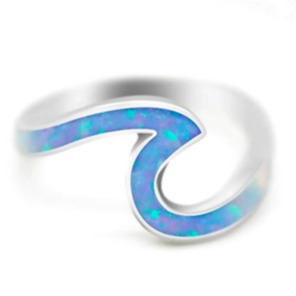 2018 Unique Silver Filled Geometric Design Blue Fire Opal Wave Rings for Women Ocean Wire Ring Wedding Jewelry Christmas Gift
2018 Unique Silver Filled Geometric Design Blue Fire Opal Wave Rings for Women Ocean Wire Ring Wedding Jewelry Christmas Gift