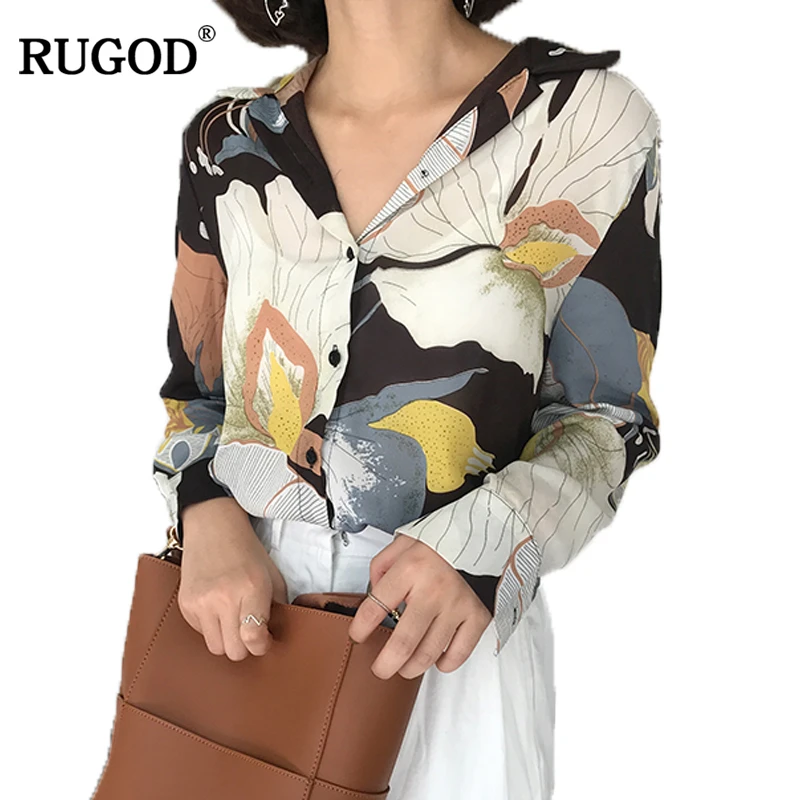 RUGOD Printed V-neck Vintage Elegant Shirts Women 2020 Spring Hot Sale Knitted Casual Long Sleeve Stylish chiffon Womens Blouse
RUGOD Printed V-neck Vintage Elegant Shirts Women 2020 Spring Hot Sale Knitted Casual Long Sleeve Stylish chiffon Womens Blouse