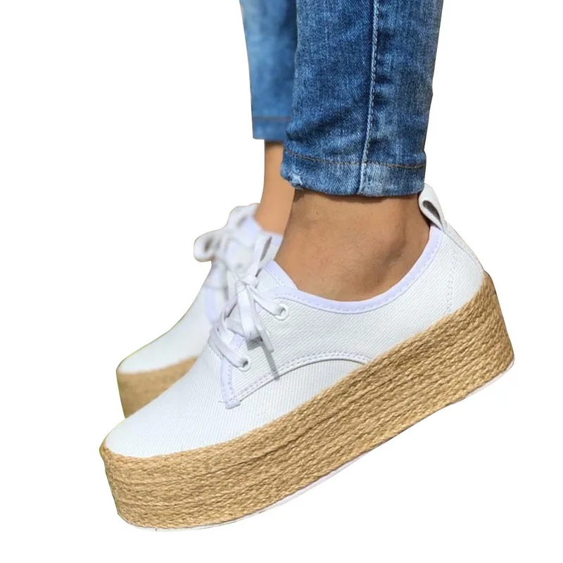 2019 Fashion Women Ladies Espadrille Shoes Canvas Thick bottom Flats Shoes Girls Lace up Round Toe Casual Flats
2019 Fashion Women Ladies Espadrille Shoes Canvas Thick bottom Flats Shoes Girls Lace up Round Toe Casual Flats