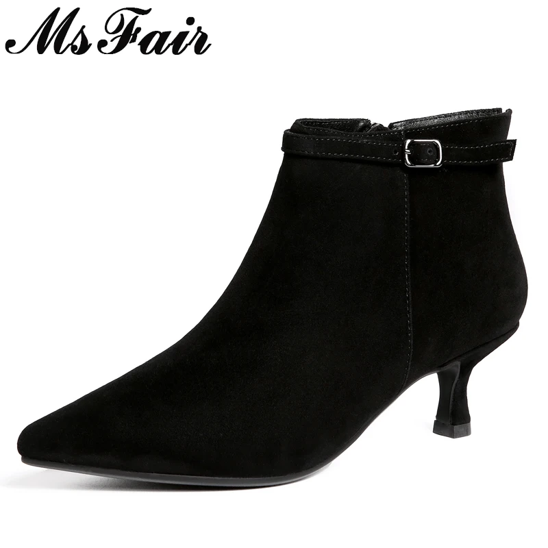 MSFAIR Pointed Toe Thin Heels Women Boots Casual Fashion Zipper Ankle Boots Women Shoes Metal Buckle Med Heel Boots Woman Brand
MSFAIR Pointed Toe Thin Heels Women Boots Casual Fashion Zipper Ankle Boots Women Shoes Metal Buckle Med Heel Boots Woman Brand