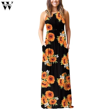 Womail dress Summer Dress V-neck Sleeveless Flower Print Bohemia Long Dress With Pocket Sundress Party Elegant fashion 2019 M12
Womail dress Summer Dress V-neck Sleeveless Flower Print Bohemia Long Dress With Pocket Sundress Party Elegant fashion 2019 M12