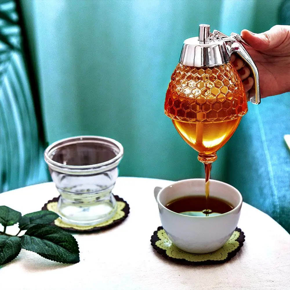 Honey Dispenser Mechanical Trigger Release Honeycomb Design, Acrylic Honey Sugar Syrup Dispenser with Coaster - no Drip Jar Pot
Honey Dispenser Mechanical Trigger Release Honeycomb Design, Acrylic Honey Sugar Syrup Dispenser with Coaster - no Drip Jar Pot