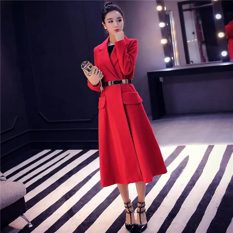 Red Woolen Coat 2019 Winter Coat Women Elegant Long Wool Jacket Women Manteau Femme Vogue Woolen Overcoat Parka Maxi Coats C3591
Red Woolen Coat 2019 Winter Coat Women Elegant Long Wool Jacket Women Manteau Femme Vogue Woolen Overcoat Parka Maxi Coats C3591