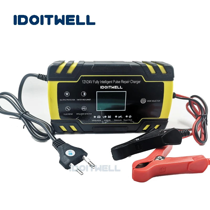 Pulse Repair lead acid battery charger 12V 8A 24V 4A Automatic Car Battery Charger 12v 24v AGM GEL WET charger for Motorcycle
Pulse Repair lead acid battery charger 12V 8A 24V 4A Automatic Car Battery Charger 12v 24v AGM GEL WET charger for Motorcycle