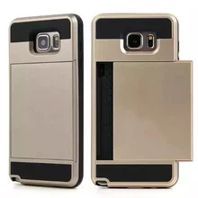 For Samsung Galaxy S4 S5 S6 Edge Plus S7 edge Hybrid Case Slide Card Holder Dual Layer Hard Soft Armor Luxury Cover