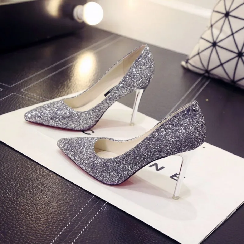 2019 new bride shoes sequins shallow mouth high heel stiletto single shoes pointed bridesmaid crystal banquet women's shoes
2019 new bride shoes sequins shallow mouth high heel stiletto single shoes pointed bridesmaid crystal banquet women's shoes