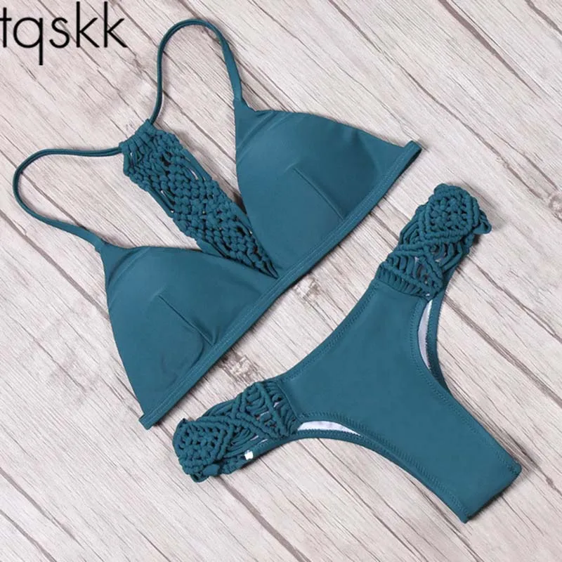 TQSKK 2019 New Sexy Swimwear Women Bikinis Female Swimsuit Handmade Crochet Brazilian Bikini Set Bandage Bathing Suits Biquini
TQSKK 2019 New Sexy Swimwear Women Bikinis Female Swimsuit Handmade Crochet Brazilian Bikini Set Bandage Bathing Suits Biquini