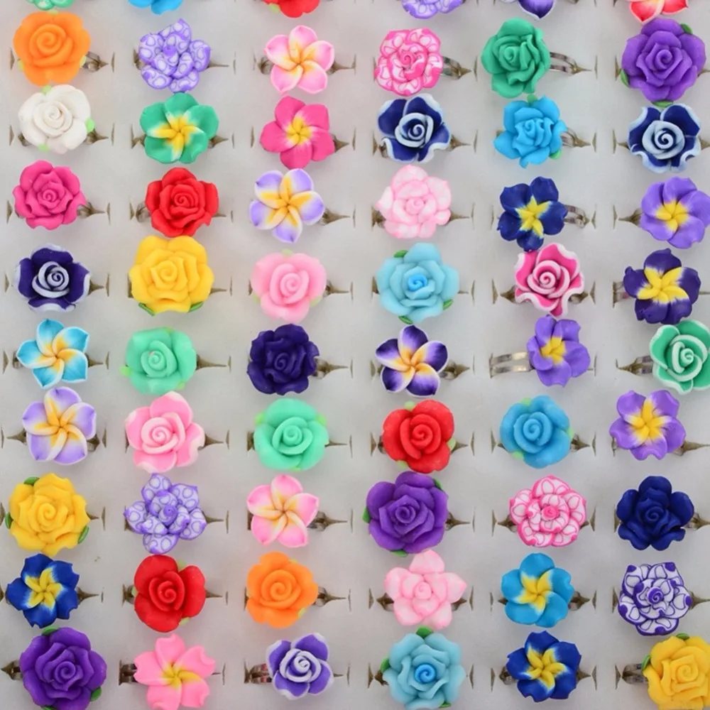 30Pcs / Lots wholesale mixed color flower polymer clay finger ring children flower adjustable ball ring children's gift
30Pcs / Lots wholesale mixed color flower polymer clay finger ring children flower adjustable ball ring children's gift