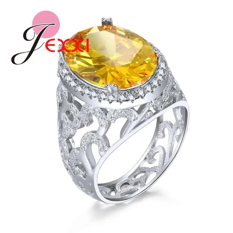 Classic Oval Design Yellow CZ Crystal Rings 925 Sterling Silver Finger Jewelry for Women Christmas Party
Classic Oval Design Yellow CZ Crystal Rings 925 Sterling Silver Finger Jewelry for Women Christmas Party