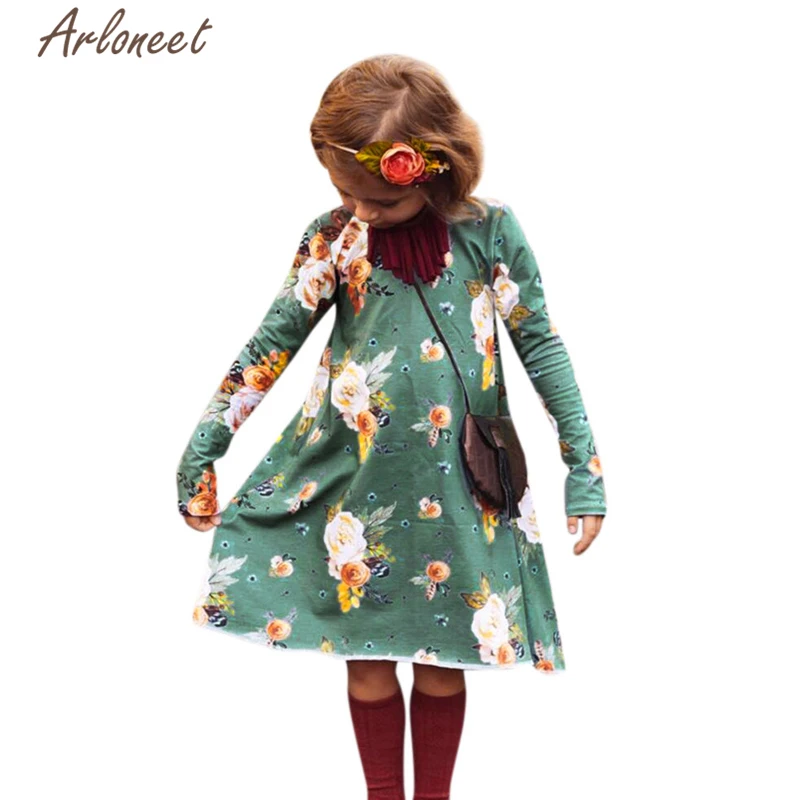 Arloneet Kids Baby Girls Dress Floral Print Long Sleeve Princess Girls Dresses Beautiful Children Sun Dress Clothes l0206
Arloneet Kids Baby Girls Dress Floral Print Long Sleeve Princess Girls Dresses Beautiful Children Sun Dress Clothes l0206