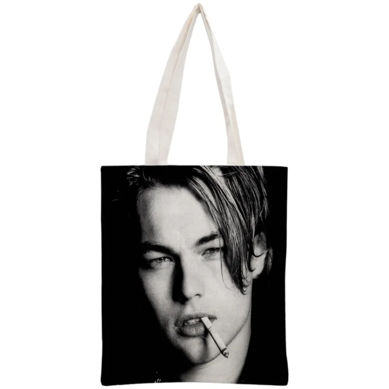 

Custom Leonardo DiCaprio Tote Bag Reusable Handbag Women Shoulder Foldable Canvas Shopping Bags Customize your image