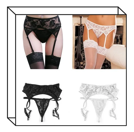 Women Lace Tighs High Stockings 2019 New Sexy Erotic Lingerie Garter Pantyhose Stocking Set Sheer Garter Belt Stockings Hot