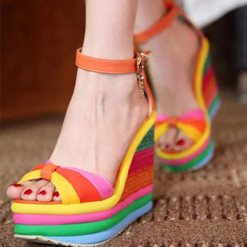 DIJIGIRLS New Summer Sexy Bohemia Casual Rainbow Peep Toe Platform Sandals For Women Wedges Platform Shoes High Heels
DIJIGIRLS New Summer Sexy Bohemia Casual Rainbow Peep Toe Platform Sandals For Women Wedges Platform Shoes High Heels