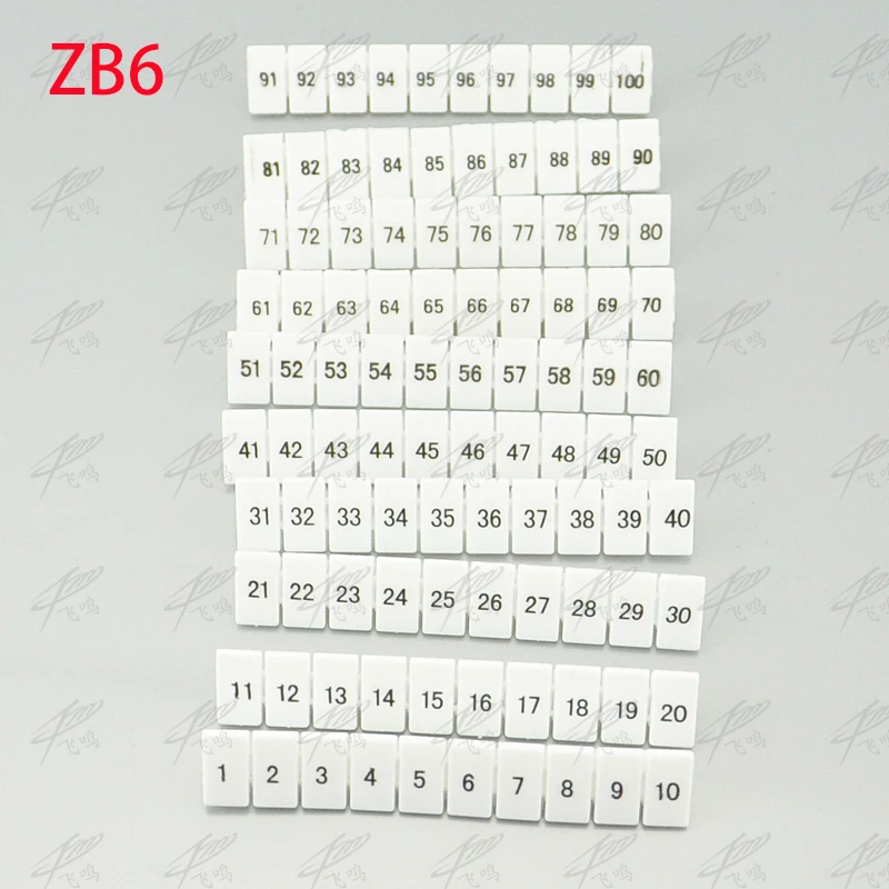20 шт. цифровые маркеры ZB6 UK2.5B. Клеммные колодки UK5N UDK4 UKK5 на Din рейку клеммные с