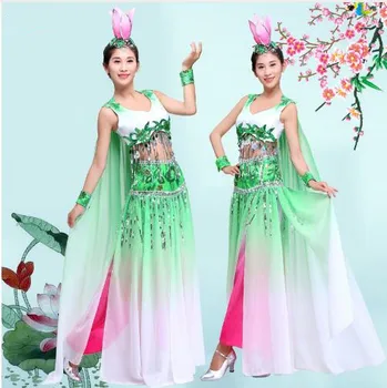 (0189)Fashion Chinese folk dance costumes lotus fan yangko dance performance classical dance stage performance flower dance wear
(0189)Fashion Chinese folk dance costumes lotus fan yangko dance performance classical dance stage performance flower dance wear