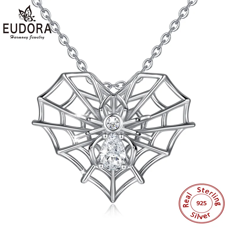 EUDORA Sterling Silver Spider Dreamcatcher Pendant Spider Web Necklace with Clear CZ Crystal Silver Jewelry Friendship Gift D421
EUDORA Sterling Silver Spider Dreamcatcher Pendant Spider Web Necklace with Clear CZ Crystal Silver Jewelry Friendship Gift D421