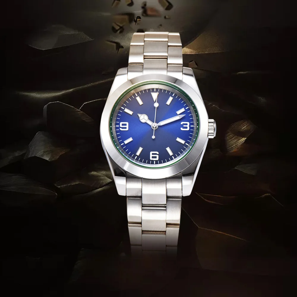 Watch 40mm Men's Automatic Movement Glass 316L Stainless Steel Bracelet Blue Dial Glowing Hand Z225-2
Watch 40mm Men's Automatic Movement Glass 316L Stainless Steel Bracelet Blue Dial Glowing Hand Z225-2