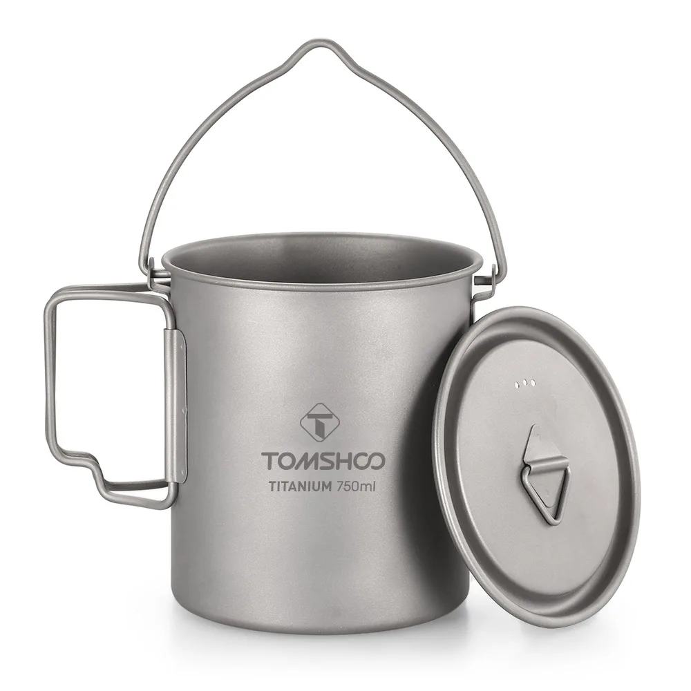 TOMSHOO Portable Outdoor Camping Stoveware Titanium Pot Ultralight 750ml Water Mug Cup with Lid Foldable Handle Picnic Cup
TOMSHOO Portable Outdoor Camping Stoveware Titanium Pot Ultralight 750ml Water Mug Cup with Lid Foldable Handle Picnic Cup