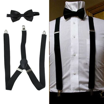 Retro Adjustable Elastic Clip-on Y-back Suspenders With Bowknot Tie Set Hot New Fashion Clothes Accessories Wedding Party Black
Retro Adjustable Elastic Clip-on Y-back Suspenders With Bowknot Tie Set Hot New Fashion Clothes Accessories Wedding Party Black