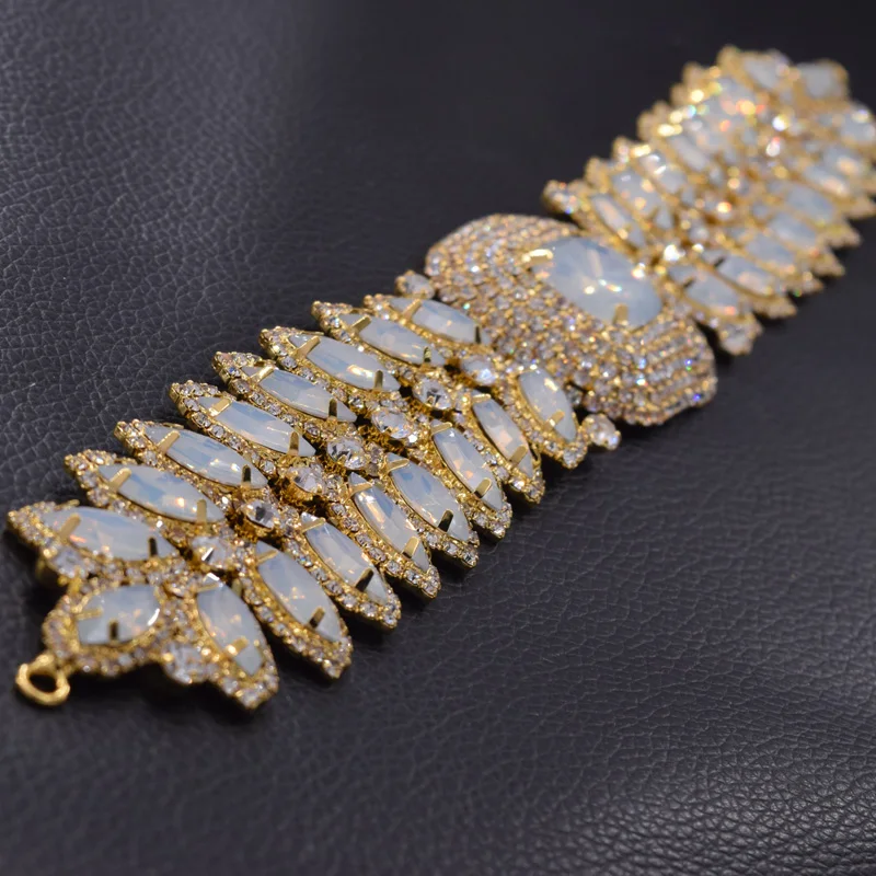 wedding belt rhinestones appliques sew on (2)