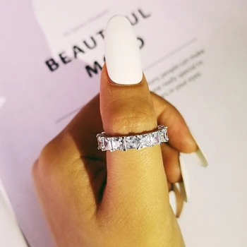 Original design 925 Sterling Silver princess cut zircon Wedding eternity band luxury for finger Women jewelry LR4816S
Original design 925 Sterling Silver princess cut zircon Wedding eternity band luxury for finger Women jewelry LR4816S