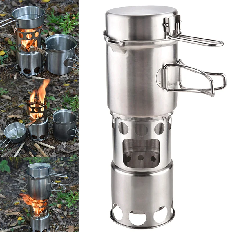1set Portable Mini Stove Set Stainless Steel Pot Outdoor Cooker for Hiking Camping ASD88
1set Portable Mini Stove Set Stainless Steel Pot Outdoor Cooker for Hiking Camping ASD88