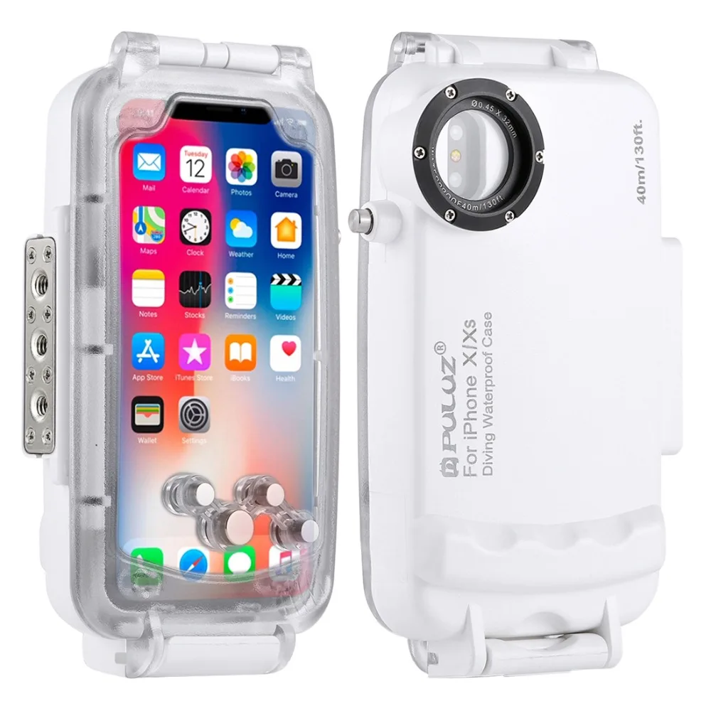 PULUZ for iPhone X/XS Underwater Housing 40m/130ft Diving Phone Protective Case for Surfing Swimming Snorkeling Photo Video
PULUZ for iPhone X/XS Underwater Housing 40m/130ft Diving Phone Protective Case for Surfing Swimming Snorkeling Photo Video