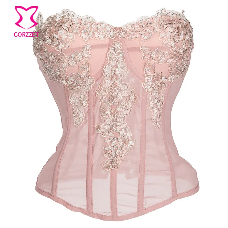 Sexy Gothic Pink Chiffon Lace Applique Overbust Corsets And Bustiers Sexy Lingerie Slimming Steampunk Corsets
Sexy Gothic Pink Chiffon Lace Applique Overbust Corsets And Bustiers Sexy Lingerie Slimming Steampunk Corsets