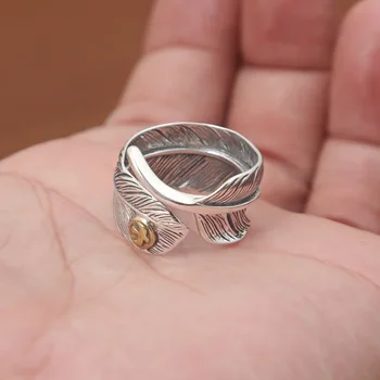 S925 silver jewelry silver ring retro Men's ring Takahashi Goro eagle feather ring for Men
S925 silver jewelry silver ring retro Men's ring Takahashi Goro eagle feather ring for Men
