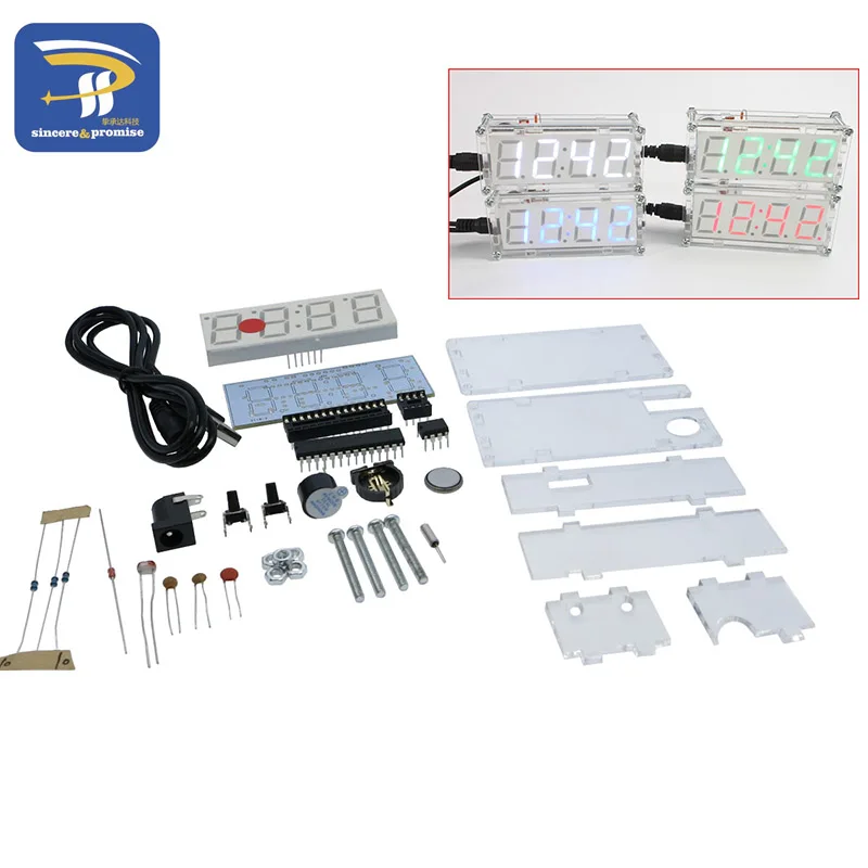 4 Bits Electronic clock production suite LED electronic clock DIY kit SCM LED digital clock parts
4 Bits Electronic clock production suite LED electronic clock DIY kit SCM LED digital clock parts