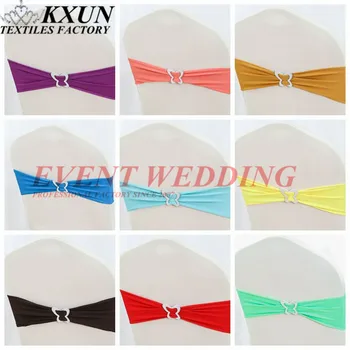 50PCS Lycra Band Spandex Chair Sash Tie Bow With Butterfly Buckle For Chair Cover Decorate
50PCS Lycra Band Spandex Chair Sash Tie Bow With Butterfly Buckle For Chair Cover Decorate