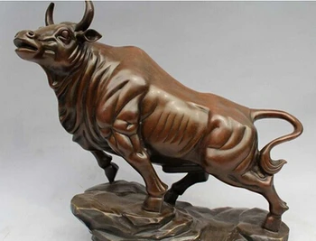 

Antique bronze Pure Copper Brass CHINESE crafts decor ation Asian Arte chinesa de Cobre Escultura de Bronze Animal Ox