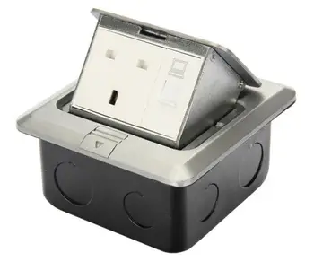 All Aluminum Silver Panel UK Standard Pop Up Floor Socket Electrical Outlet With RJ45 Internet Computer Port
All Aluminum Silver Panel UK Standard Pop Up Floor Socket Electrical Outlet With RJ45 Internet Computer Port