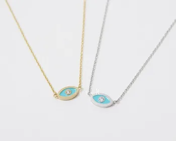 Chandler Gold Color Plated Blue Evil Eye Necklace Enamel Pendants Necklace For Women Protection Strength Enthic Collares 
Chandler Gold Color Plated Blue Evil Eye Necklace Enamel Pendants Necklace For Women Protection Strength Enthic Collares