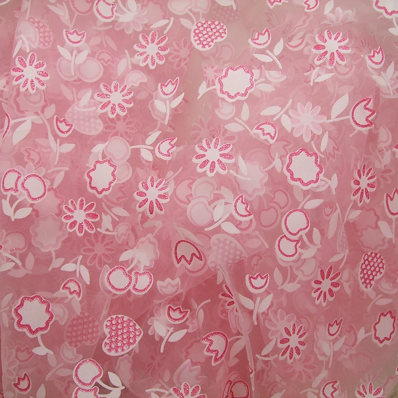 By meter white print pink sparkles flower fruitsweet heart soft lightpink Organza 60inch width for wedding party curtain
By meter white print pink sparkles flower fruitsweet heart soft lightpink Organza 60inch width for wedding party curtain