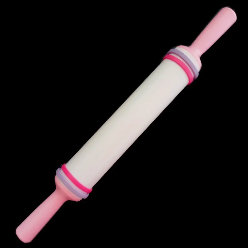 С 4 съемными регулируемыми толстыми кольцами Скалка Fondant Rolling Pins торт Embosser