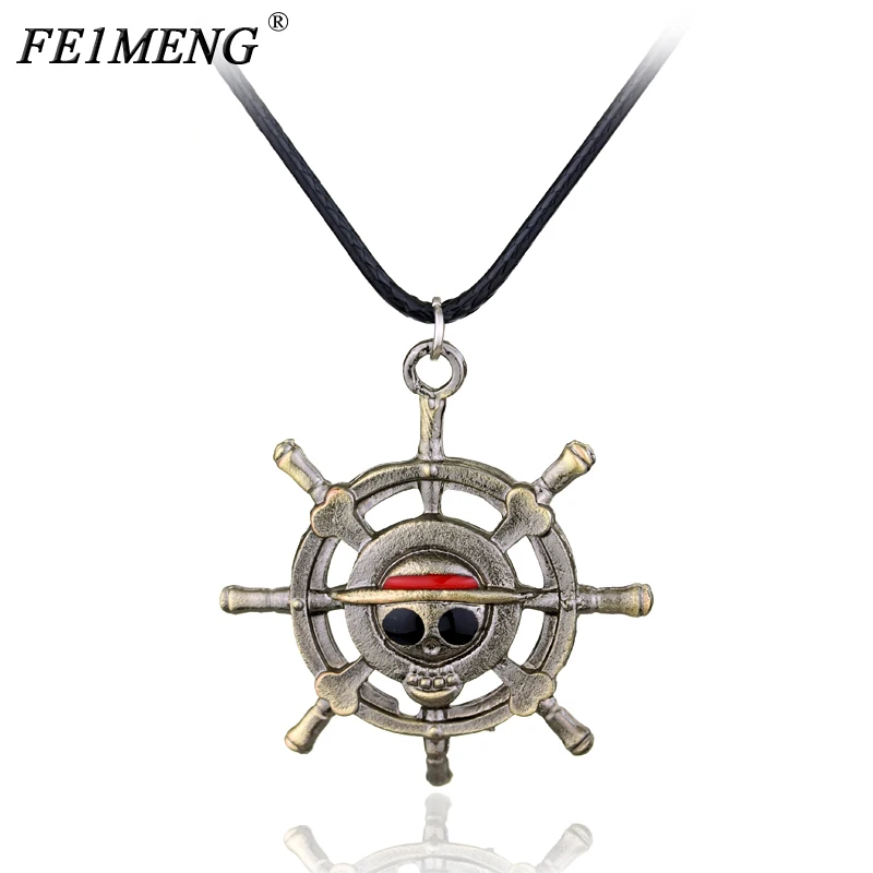 Hot Anime One Piece Necklace Pirate Luffy Rudder Skeleton Logo Pendant Necklaces For Women Men Fashion Jewelry Accessories
Hot Anime One Piece Necklace Pirate Luffy Rudder Skeleton Logo Pendant Necklaces For Women Men Fashion Jewelry Accessories